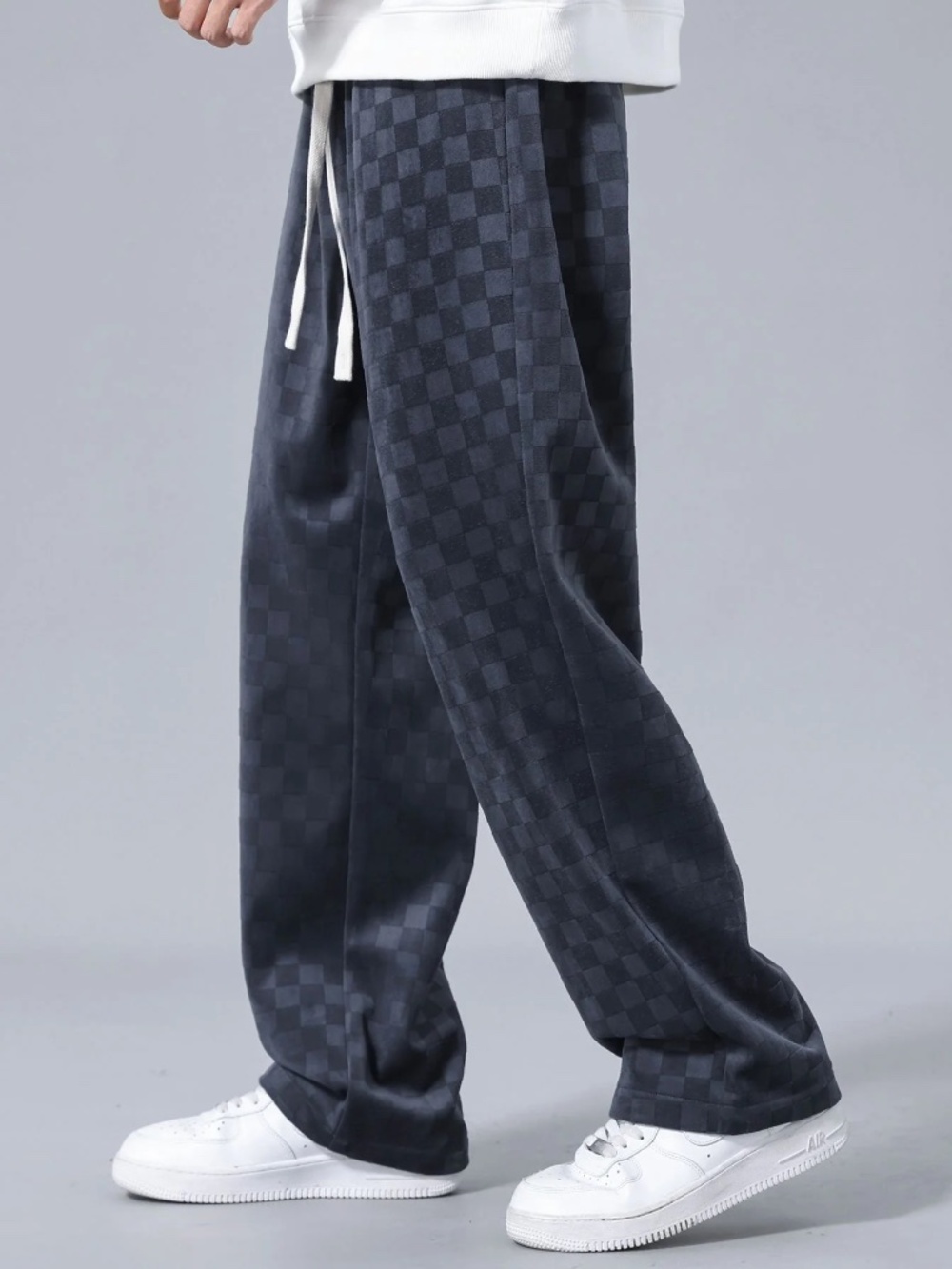 NWT Hoooyi Checkerboard Straight leg pant Gray XL